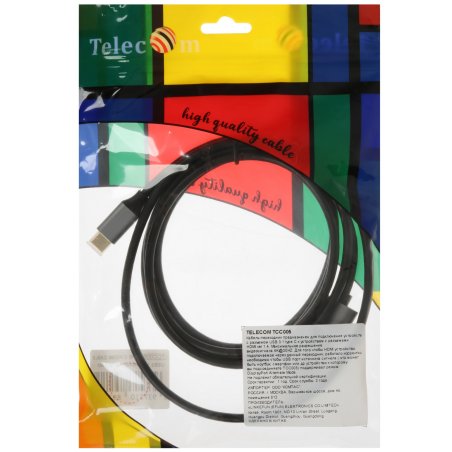 Кабель TelecomUSB3.1 Type-Cm --> HDMI A(m) 4K@30Hz, 1.8m <TCC005-1.8M>