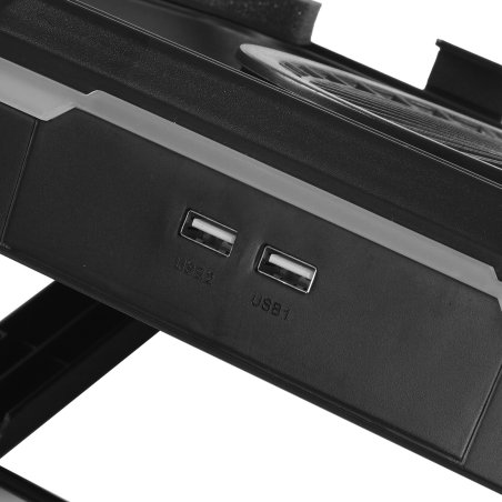 Подставка для ноутбука Digma D-NCP190-1x100RGb 19" 428x316x58мм 52дБ 2xUSB 1x 140ммFAN 1280г Fan-control металл/пластик черный