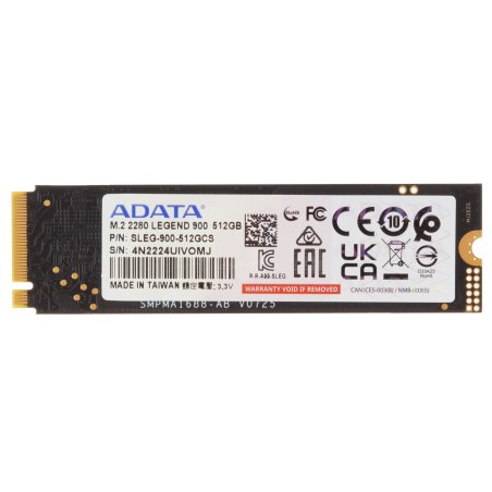Накопитель SSD ADATA LEGEND 900, 512Gb, PCIe 4.0 x4, M.2 2280, NVMe, R/W 6200/2300, с радиатором