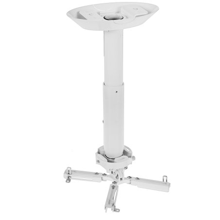 Универсальный потолочный комплект Wize Pro PR18A-W состоящий из крепления+штанги 30-46см +площадки к потолку для проектора, макс. расстояние между крепежными отверстиями 430мм, наклон +/- 25°, поворот +/- 6°, вращение 360°, до 23кг, белый PR18A-W