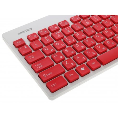 Комплект клавиатура+мышь Smartbuy 220349AG беспроводной, USB, 1600 DPI, белый/красный