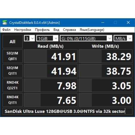 Флешка USB SanDisk Ultra Luxe 128Gb SDCZ75-128G-G46, USB Type-C