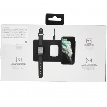Беспроводное зарядное устройство Satechi ST-X3TWCPM Trio Wireless Charging Pad для телефона, часов и наушников серый космос