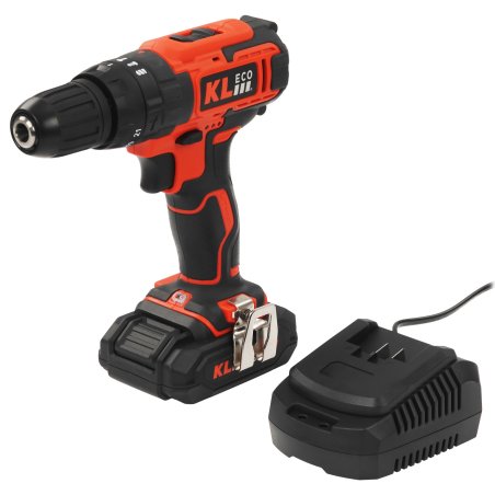 Шуруповерт ударный аккумуляторный KLECO KE18DM-15 (18В, Li-ion-1шт, 1,5 А·ч, 30Нм, З/У, биты 32шт, сверла 9шт дерево/металл)