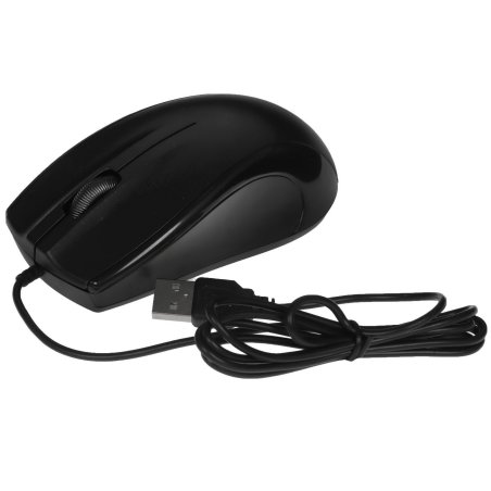 Мышь проводная Oklick 185M черный, 1200 dpi, USB, кнопки - 3