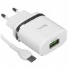 Сетевое зарядное устройство + Кабель Micro HOCO HC-16286 C12Q/1m/QC 3.0/1 USB/Выход: 5V_9V_12V, 18W, белый