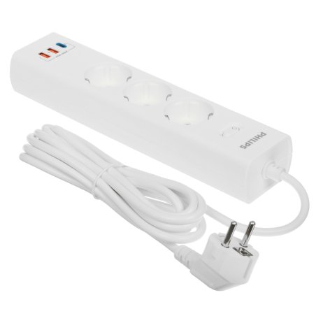 Сетевой фильтр Philips CHP4336WB/51, 3м, 3 розетки, белый
