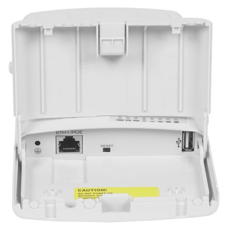 Точка доступа MikroTik RB912UAG-5HPnD-OUT BaseBox 5 (RouterBOARD 912UAG with 600Mhz Atheros CPU, 64MB RAM, 1xGigabit LAN, USB, miniPCIe, built-in 5Ghz 802.11a/n 2x2 two chain wireless with two RP-SMA connectors, Ro