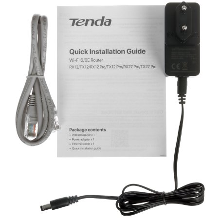 Двухдиапазонный гигабитный Wi-Fi 6 роутер Tenda TX12 AX3000, до 574 Мбит/с на 2,4 ГГц + до 2402 Мбит/с на 5 ГГц