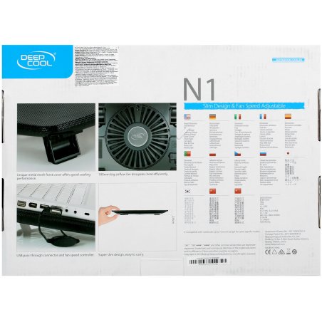 Подставка Deepcool MULTI CORE X8 (MULTICOREX8) 17"381x268x29мм 23дБ 2xUSB 4x 100ммFAN 1290г алюминий/пластик черный