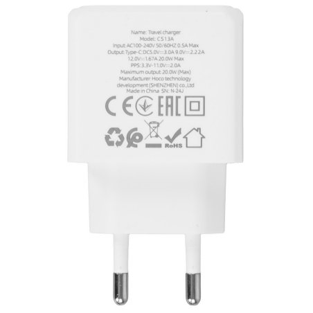 Сетевое зарядное устройство HOCO (6942007603812) CS13A 1USB 3.0A PD 20W