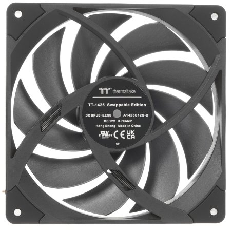 Вентилятор Thermaltake Toughfan EX14 Pro реверсивный 140x140x25mm черный 4-pin 31.6-34.1dB Ret (CL-F172-PL14BL-A)