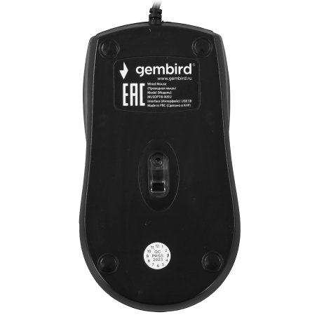 Мышь проводная Gembird MUSOPTI9-905U черный, 1000 dpi, USB, кнопки - 3