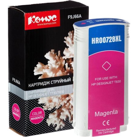 Картридж струйный HP 728 с пурпурными чернилами для принтеров Designjet, 130 мл