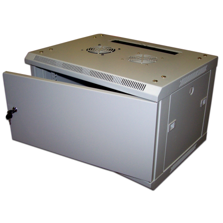 Шкаф коммутационный Lanmaster (TWT-CBWPG-6U-6X4-GY) 6U 600x400 мм пер. дв. стекл 60 кг серый