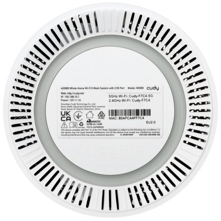 Бесшовный Mesh роутер Cudy M3000(1-PACK) AX3000 10/100/1000/2500BASE-T, белый
