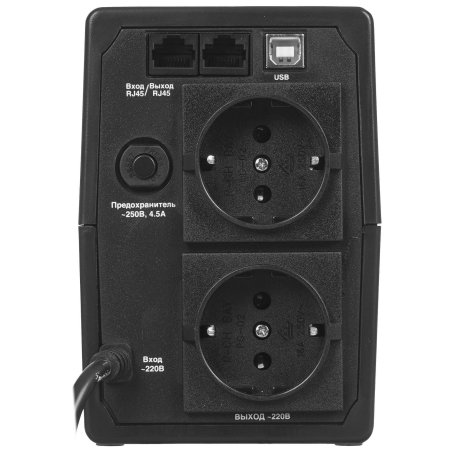 Источник бесперебойного питания ExeGate Power Smart ULB-800 LCD 800VA, черный, 2 евророзетки, USB