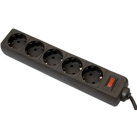 Сетевой фильтр Defender ES, 3.0м, 5 розеток, черный