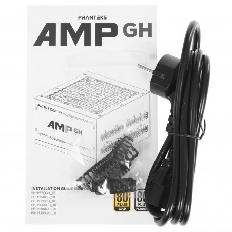 Блок питания PHANTEKS AMP GH 850W (80 Plus Gold, ATX 3.1, PCIe 5.1, APFC, 120мм Fan, Fully Modular, Black)/ PH-P850GH_BK01