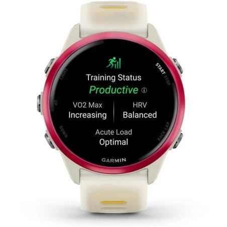 Смарт-часы Garmin Forerunner 570 слоновая кость, малиновый безель, ремешок манго 42мм