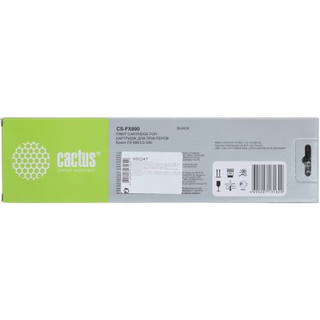 Картридж матричный Cactus CS-FX890 черный (12.7 мм, 17 м, 5 400 000 знаков) для Epson FX-890/ LQ-590