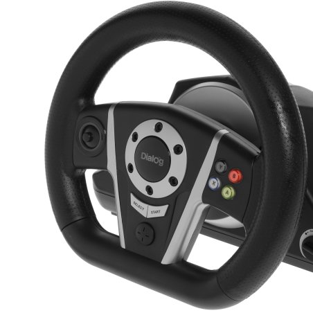 Игровой руль Dialog GW-135VR GranTourismo - эф.вибрации, 2 педали, рычаг ПП, PC USB
