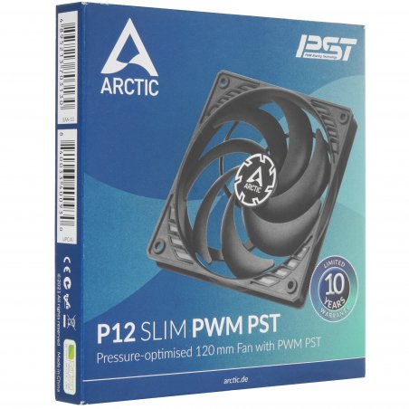 Вентилятор для корпуса Arctic P12 SLIM PWM PST черный, 120 мм, 2100 об/мин, 22.5 дБ, 4 pin
