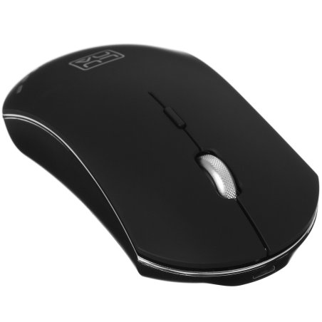 Мышь беспроводная Qumo Office Luna M74 черный, 1600 dpi, радиоканал, USB, кнопки - 6