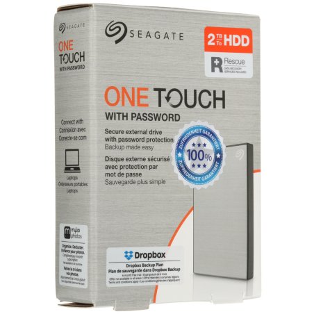 Внешний HDD 2.5" Seagate One Touch, 2TB, USB 3.2 Gen 1 Type-A, 5400 rpm, серебристый