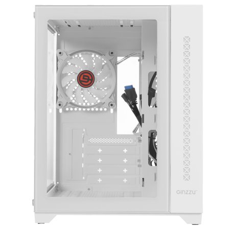 Компьютерный корпус Ginzzu V450 RGb белый CRC6 FAN12CM RGb*3