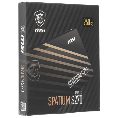 Накопитель SSD MSI SPATIUM S270, 960Gb, 2.5", SATA III, R/W 500/450