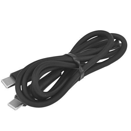 Кабель PERFEO USB C вилка - C вилка, 60W, черный, силикон, длина 1 м., ELASTIC (C1107)