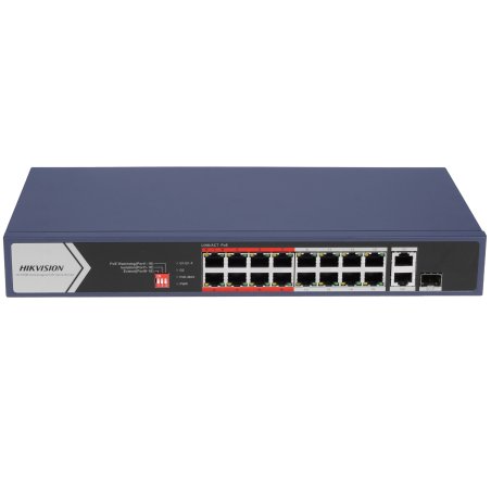 Неуправляемый PoE коммутатор DS-3E0318P-E/M (C) 16 портов RJ45 100M PoE бюджет 130 Вт
