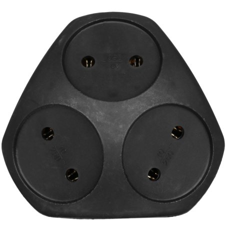 Разветвитель электрический SPx-3-B на 3 розетки без заземл. 10А черный Эра Б0059721