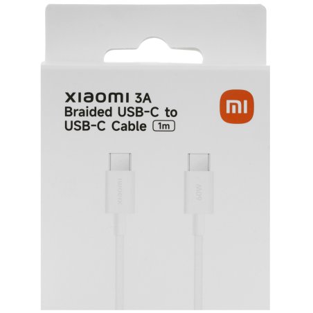 Кабель Xiaomi 3A Braided USB-C to USB-C Cable 1m белый