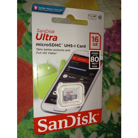 Флеш-накопитель Sandisk Ultra microSDHC 16Gb 80Mb/s Class 10