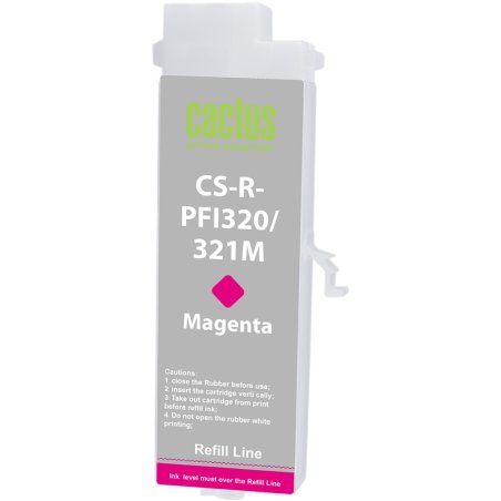 Картридж перезаправляемый струйный Cactus CS-R-PFI320/321M PFI320/321M пурпурный (260мл) для Canon imagePROGRAF TM-200/200MFP/205/300/300MFP/305