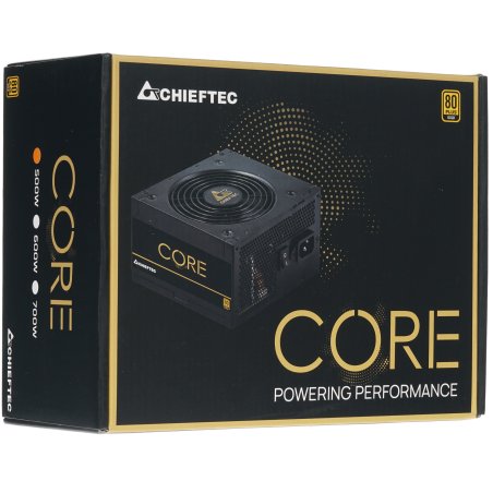Блок питания Chieftec Core BBS-500S Retail (BBS-500S), 500Вт, 80 PLUS Gold, 120мм, черный