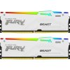 Оперативная память Kingston Fury Beast RGb, DDR5, 64Gb (2x32Gb), 6000MHz, CL36, DIMM, с радиаторами, RGb, белый