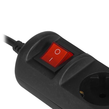 Удлинитель электрический ЭРА UX-3es-3m-B с заземлением с выключателем 3 розетки 3 м ПВС 3x0,75мм2 10А черный