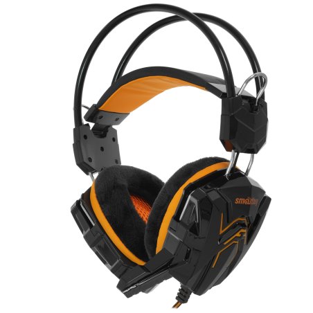 Игровая гарнитура RUSH COBRA, динамики 40мм, велюровые амбушюры, черный/оранжевый (SBHG-1100)