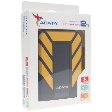 Внешний HDD 2.5" ADATA HD710P, 2TB, USB 3.2 Gen 1 Type-A, 5400 rpm, желтый
