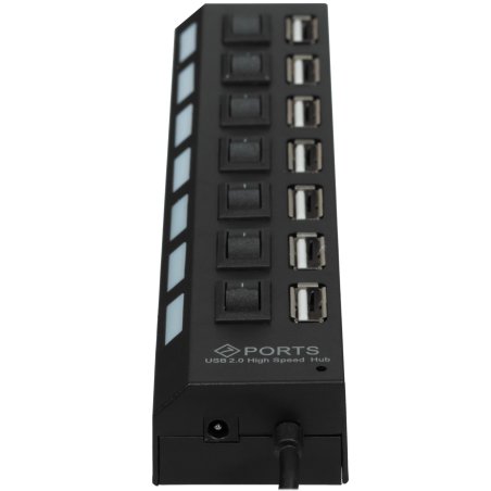 Концентратор USB 2.0 Gembird UHB-U2P7-02, 7 портов, питание, блистер