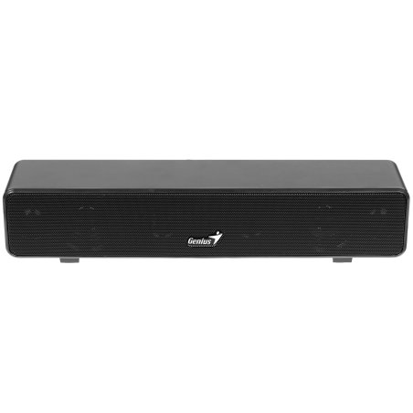 Мини саундбар Genius SoundBar 100. Ультракомпактный. Выходная мощность 6Вт. Тип подключения: USB. Частотная характеристика: 110-20000Гцz. Встроенный регулятор громкости. Аудиовыход 3,5 мм. черный