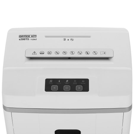 Шредер Office Kit S200TSCD 0,8x2 белый (секр.P-7) фрагменты 6лист. 25лтр. скобы пл.карты CD