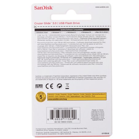 Флешка USB Sandisk 32Gb Cruzer Glide SDCZ600-032G-G35 USB 3.0 черный