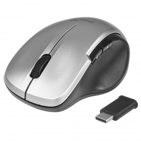 Мышь беспроводная Genius Ergo 8200S серебристый, 1200 dpi, радиоканал, USB, кнопки - 5