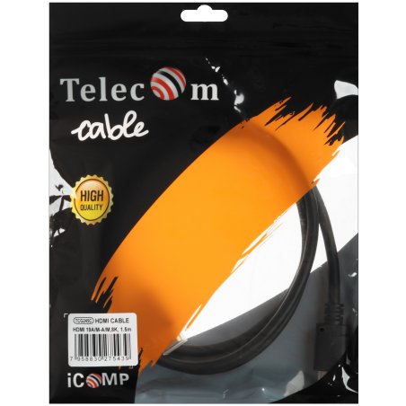 Кабель HDMI 19M/M,ver. 2.1 8KX60Hz (Econom) 1.5m Telecom TCG245C-1.5M