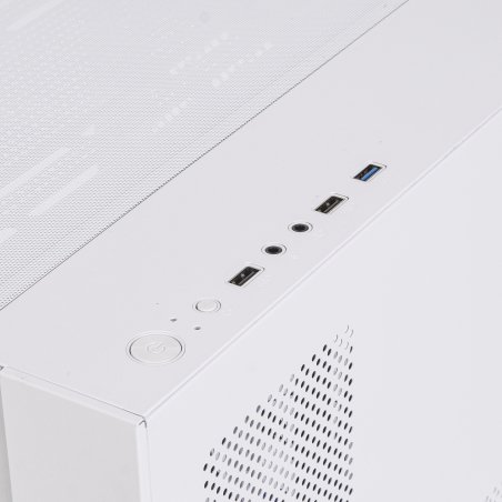 Компьютерный корпус Ginzzu V420 RGb подсветка, закаленное стекло 1*USB 3.0,1*USB 2.0, AU белый mATX