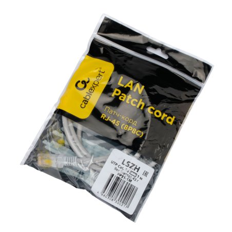 Патч-корд LSZH UTP Cablexpert PP31-1M кат.5e, 1м, литой, многожильный, серый